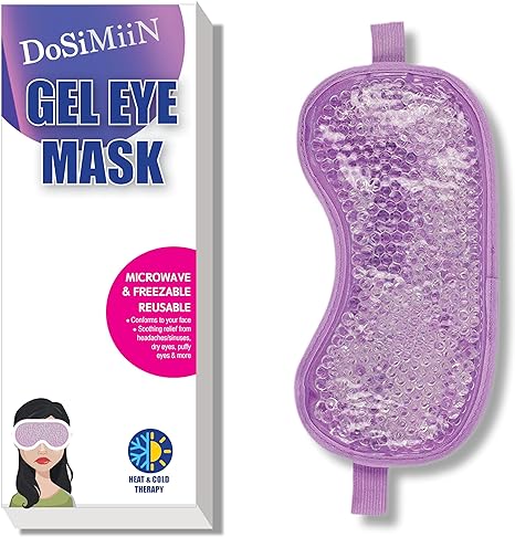 Cold & Hot Eye Mask Cooling Eye Mask for Dry Eyes, Gel Eye Mask Eye Ice Pack Reusable Cold Eye Compress for Dark Circles, Migraines, Eye Stress, Skin Care,Eye Therapy (Eye Mask Purple)