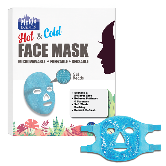 Cold & Hot Face Mask Cooling Face Mask for Dry Face, Gel Face Mask Face Ice Pack Reusable, Skin Care, Face Therapy (Face Mask Blue)